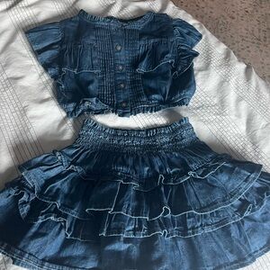 GAP + Loveshack Fancy Kids Navy Ruffle Matching Set